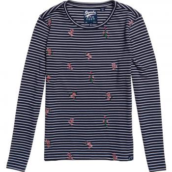 Superdry Camiseta Fargo Embroi Embroidery Top Manga Larga, otoño, Mujer, Color Marine
