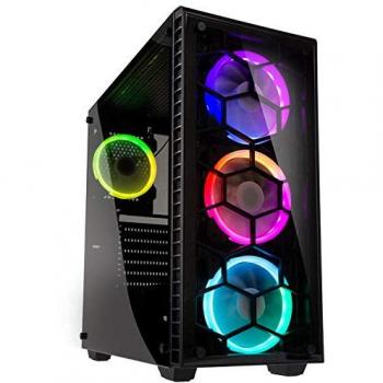 Kolink Observatory RGB Midi-Tower Caja de la computadora - Cuerpo de Acero - Vidrio Templado - Parte Frontal de plástico - Ventana - LED - Negro