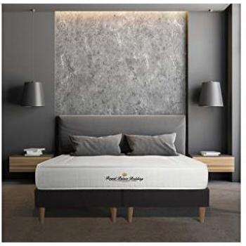 Conjunto de Cama Royal Palace - Base Tapizada Negra + Colchón de Espuma Viscoelástica 180x200 cm, Confort Firme, Altura 20 cm