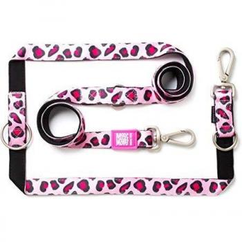 Correa ajustable Max & Molly Leopard Pink para perros - Talla L: 200 x 2,5 cm