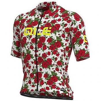 Alè - Camiseta Roses de manga corta, color blanco, rojo y verde, talla M