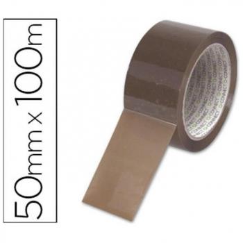 Cinta adhesiva Q-Connect PVC havana 100 mt x 50 mm para embalaje