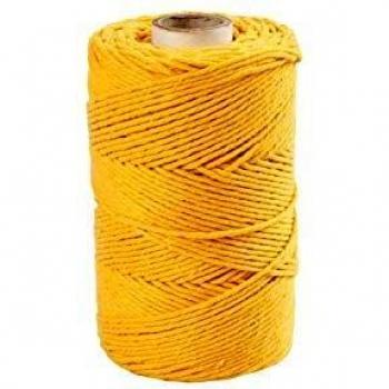 Cordón de Macramé Amarillo, 198 m, 2 mm, 330 g, 1 Rollo