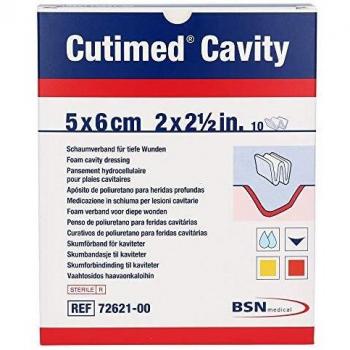Cutimed Cavity Non-Adhesive Foam Dressings 5x6 cm - Pack of 10
