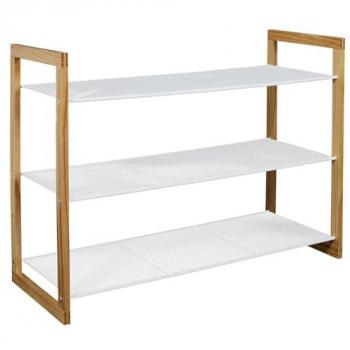 Estante Zapatero de Esquina Blanco con 3 Baldas City 74cm
