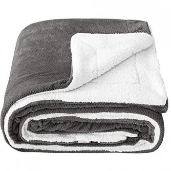 SOCHOW Manta de Lana de Sherpa a Cuadros, Manta Afelpada Reversible Esponjosa Ultrasuave Peluda Acogedora Ligera para Cama Sofá Diván Gris 150 x 200 cm