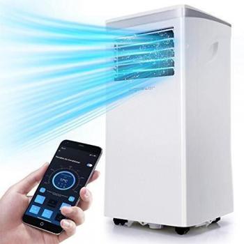 Aigostar Freeze Smart - Aire Acondicionado Portátil inteligente, 1003W, 3 en 1: Deshumidificador, Climatizador, Ventilador. Pantalla LED, Mando a Distancia, Temporizador 24h, 9000 Btu/h. Conexión Wifi