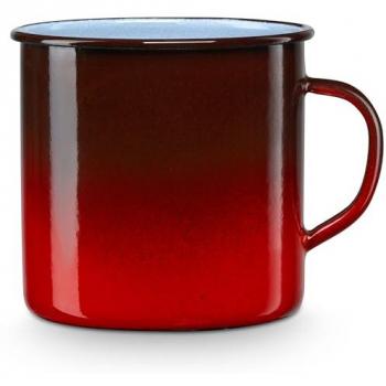 Taza de Café Camping Briebe Ignea 8cm Acero Esmaltado 0,40ml Vintage Roja Apta para Fuego y Cocina
