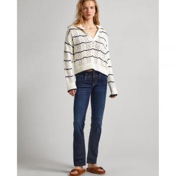 Jeans Pepe Jeans para mujer, fit regular, tiro medio, color azul oscuro