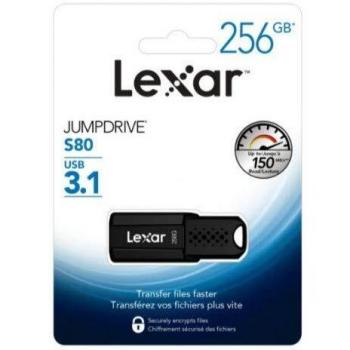 Lexar JumpDrive S80 256GB USB 3.1 - Unidad Flash de Alta Velocidad con Capacidad de Almacenamiento Ampliada