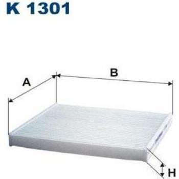 Filtro de habitáculo FILTRON K 1301, tipo: filtro de aire para el compartimento del pasajero, características: diseño específico para vehículos, alta eficiencia en la filtración de partículas y contaminantes, fácil instalación, compatible con mú