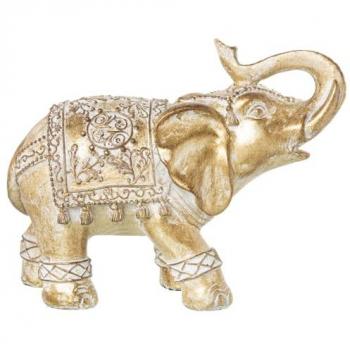 Figura Decorativa Elefante Dorado de Acrílico y Plástico Melamina 23 x 10 x 18 cm Alexandra House Living