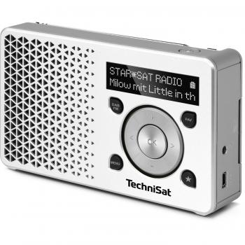 Radio Portátil Digital Technisat DigitRadio 1 DAB+/FM Blanco/Silver con Batería y Conexión para Auriculares