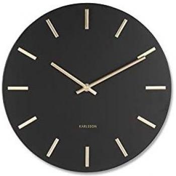 Reloj de pared Karlsson Charm Small de acero con barras doradas, moderno, 30 cm