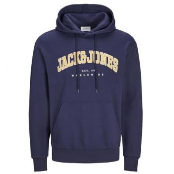 Jack & Jones Plus Size Men's Caleb Varsity Hoodie - Navy Blazer - 4XL