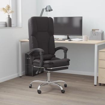 Silla de oficina reclinable de masaje en cuero sintético negro