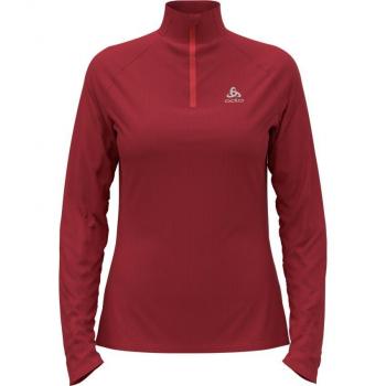 Odlo Mid Layer Essential Half-Zip Camiseta De Manga Larga para Mujeres - Rojo
