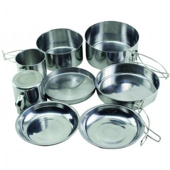 Kit de Utensilios de Cocina para Camping Peak Weekender de Acero Inoxidable 7 Piezas