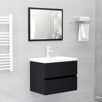 Juego de muebles de baño de madera de ingeniería negro Día y Noche