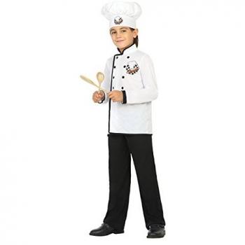 Disfraz de Cocinero para Niños - Talla 7-9 Años - Color Blanco y Negro