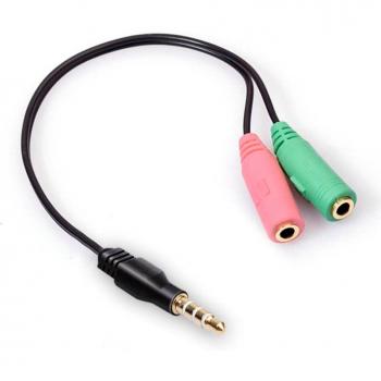 Adaptador de audio y micrófono jack 3.5mm para auriculares PS4 y Xbox con divisor doble