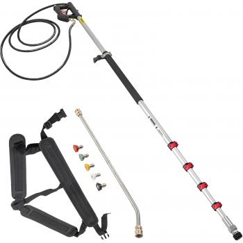 VEVOR 20ft Telescoping Pressure Washer Wand with Adjustable Length and 5 Spray Nozzles
