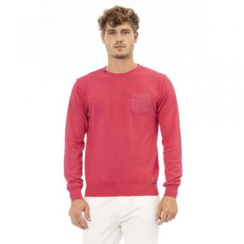 Baldinini Trend Red Cotton Sweater - L