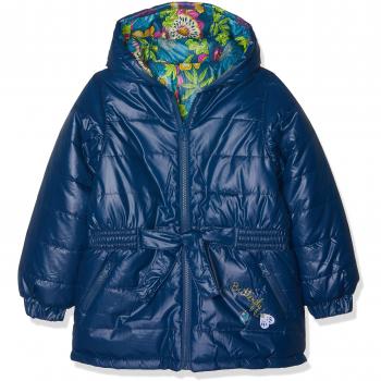 boboli Reversible Technical Fabric Parka For Girl, Abrigo para Niñas, Azul