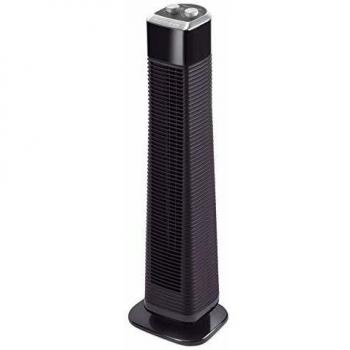Rowenta VU6140F0 Classic Tower Ventilador Torre de pie, 80 cm, 3 velocidades, oscilación y Temporizador hasta 2 Horas, 35 W, Metal, plástico, Negro/Plateado