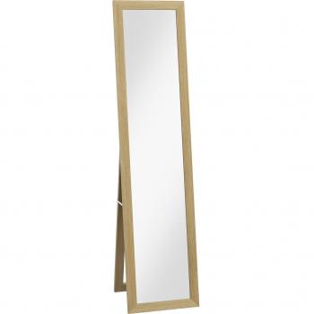 HOMCOM Espejo de Cuerpo Entero 37x157 cm Rectangular con Marco de Madera para Pie o Pared Roble