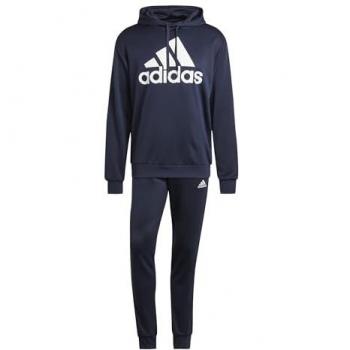 Adidas French Terry Hooded Tracksuit for Men, Semi Lucid Blue/Black, XXL