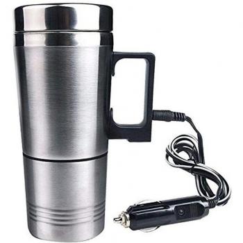Taza calefactora eléctrica de acero inoxidable 304 para coche, hervidor de agua USB de 300ML para café, té y leche