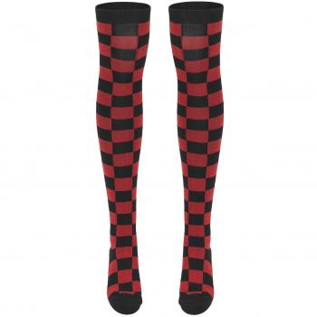 Urban Classics Ladies Checkerboard Overknee Socks, Calcetines para Mujer