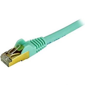StarTech.com 20 ft CAT6a Ethernet Cable - 10 Gigabit Shielded Snagless RJ45 100W PoE Patch Cord - 10GbE STP Category 6a Network Cable w/Strain Relief - Aqua Fluke Tested UL/TIA Certified