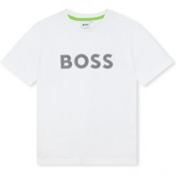 Camiseta de niño de manga corta BOSS Kidswear con logo frontal J50771