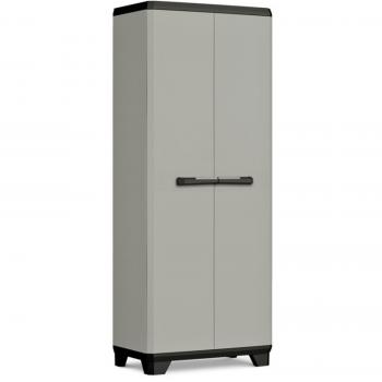 Armario alto Keter Planet escobero con 3 baldas, dimensiones 173x68x39 cm, color gris-negro