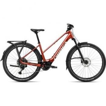 Bicicleta eléctrica Orbea Kemen ADV 20 MID 2025 - Rojo y Blanco, Shimano Cues 11s, Batería de 630 Wh, Ruedas de 29