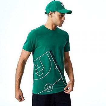 New Era NBA Court tee Boscel Kgr Camiseta de Manga Corta, Hombre, Green, XL