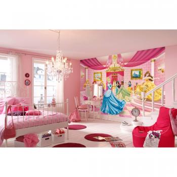 Komar Papel Pintado para salón de Princesas Disney, Vinilo, Multicolor, 368 x 0.2 x 254 cm