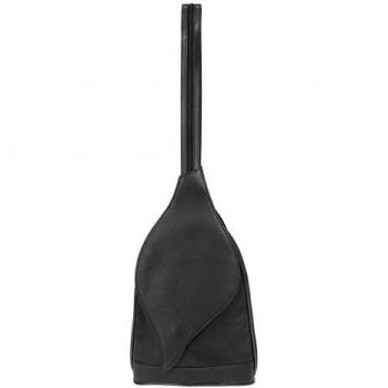 EASTLINE - Bolso mochila  de cuero para mujer negro negro