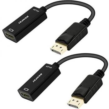 DisplayPort to HDMI Adapter 4K, 2 Packs BENFEI Display Port