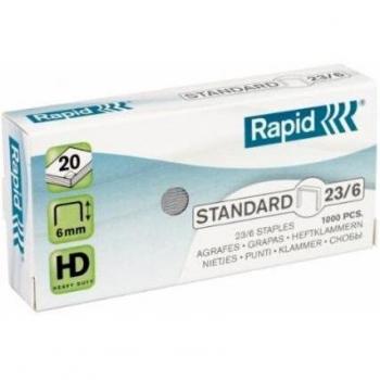 Grapas Rapid 23/6 mm galvanizadas caja de 1000 unidades