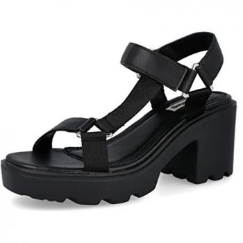 Sandalias de Tacón MTNG 50306 C52492 Nylon Negro Mujer 38
