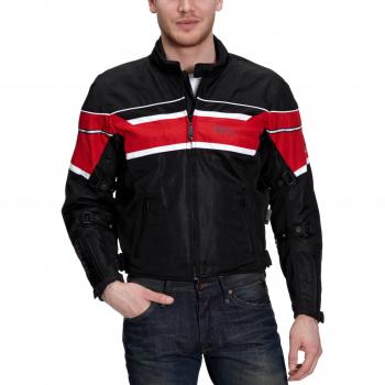 Wingx Summerwind Chaqueta de Motorista para Verano, Negro/Rojo/Blanco, M