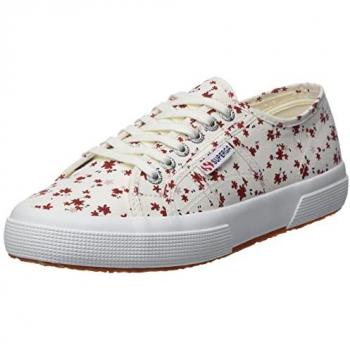 Superga 2750 Print Trainer Female White/Red UK Size 5