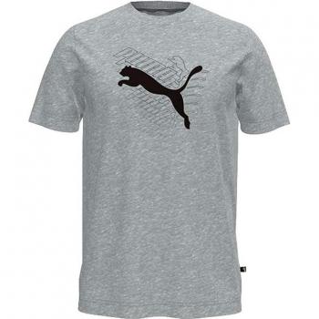 Camiseta Puma Graphics Cat Gris Hombre Manga Corta Talla M