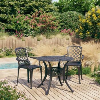 3-Piece Black Cast Aluminum Bistro Set