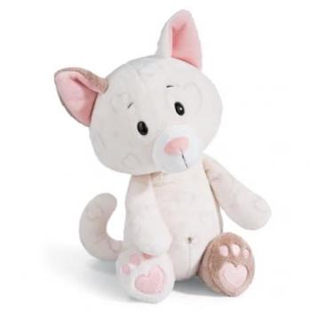 NICI Peluche Love Katze Herzig 35 Cm - Gato Adorable Blanco Sostenible, Hecho de Suave Peluche, Ideal para Jugar y Abrazar, Perfecto como Regalo para Niños y Adultos