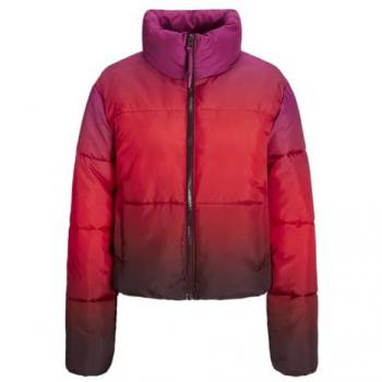 JJXX Women's Puffer Jacket Iris in Fuchsia Red Gradient, Regular Fit, Size M