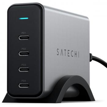 Cargador Satechi GaN 165W USB-C con 4 Puertos - Gris Espacial